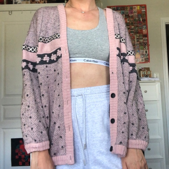 Vintage Sweaters - Vintage Pink Cardigan
